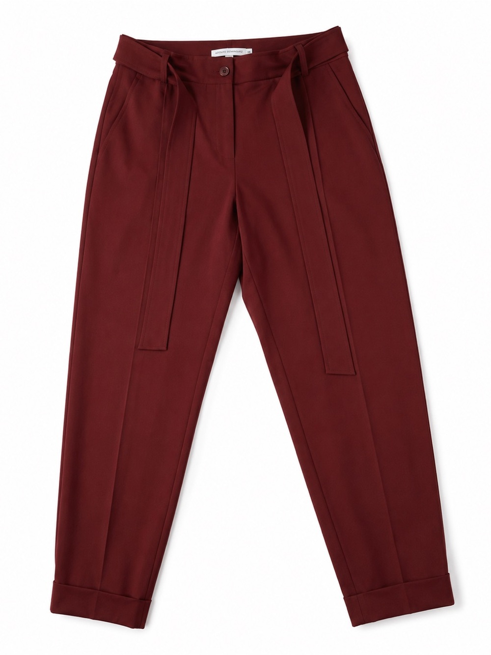Adolfo Dominguez Deep Rust/Wine Tie-Waist Trousers